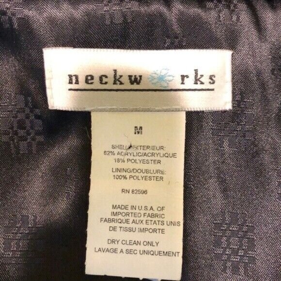 Neck Works Faux Fur Vest Black Full Zip Medium - Picture 5 of 5